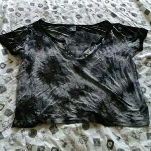 Empyre blue tye dye crop top